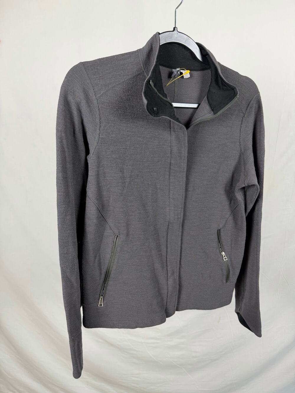 Ibex Dark Gray Merino Wool Full-Zip Activewear Jacket Size Medium M